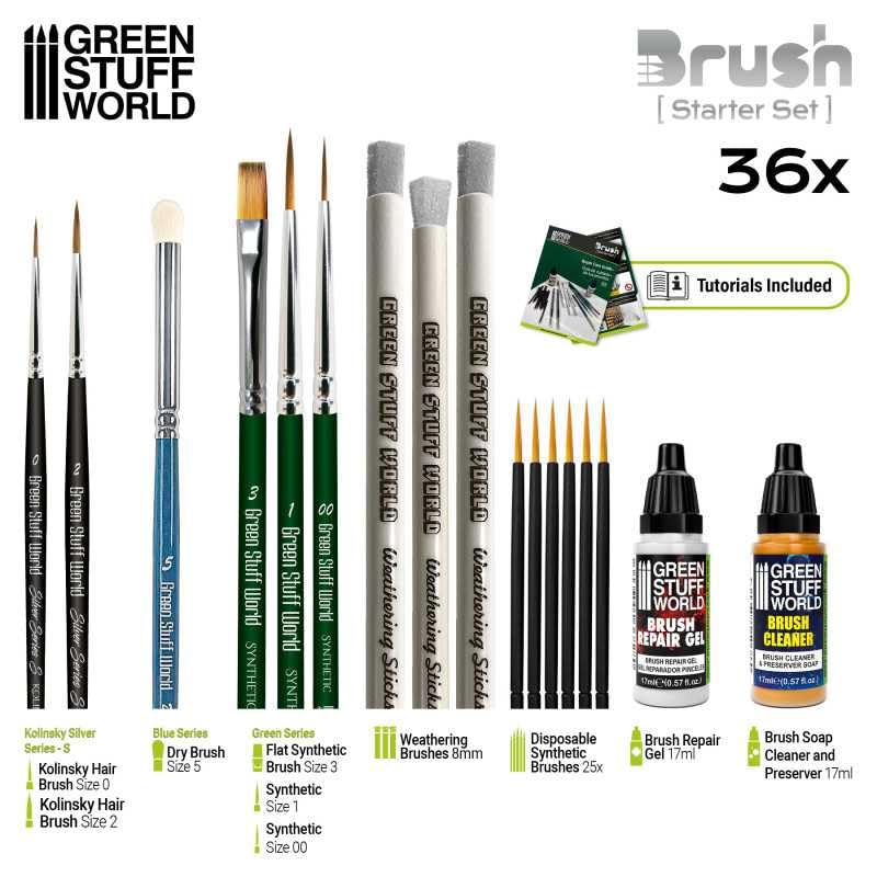 Green Stuff World Pour modèles et miniatures Hobby Brush Starter Set 11644