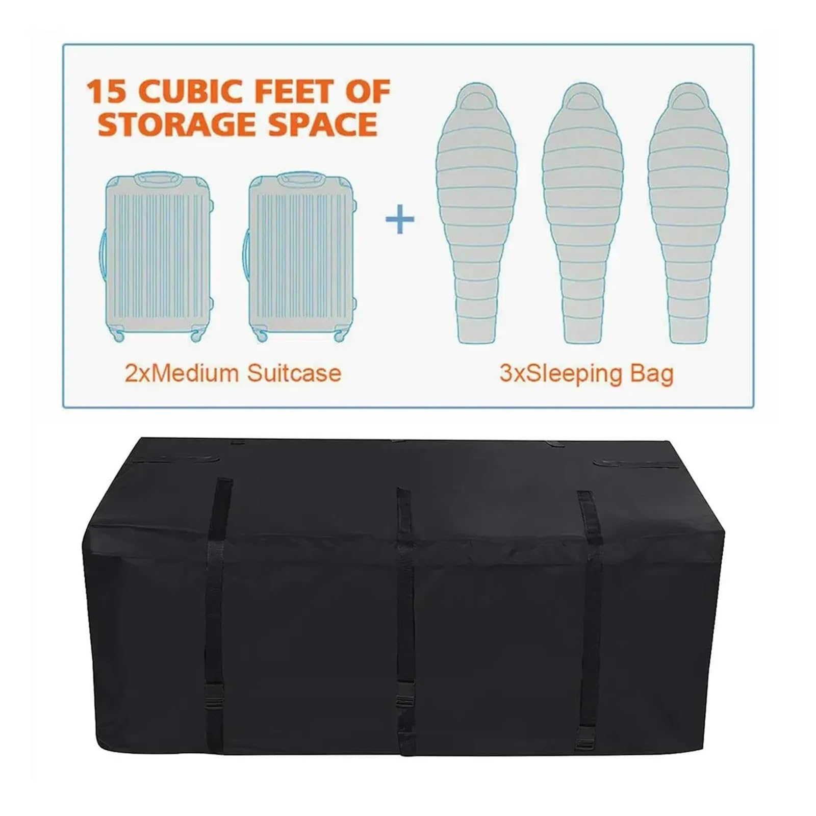Dach Rack Gepäck Universal Für Autos, Reisen, SUV, Van, 600D/420D, Frachtdachtasche, Großer Wasserdichter Dachgepäckträger, Schwarze Aufbewahrungswürfeltasche Racks Träger Auto(420D Bag)