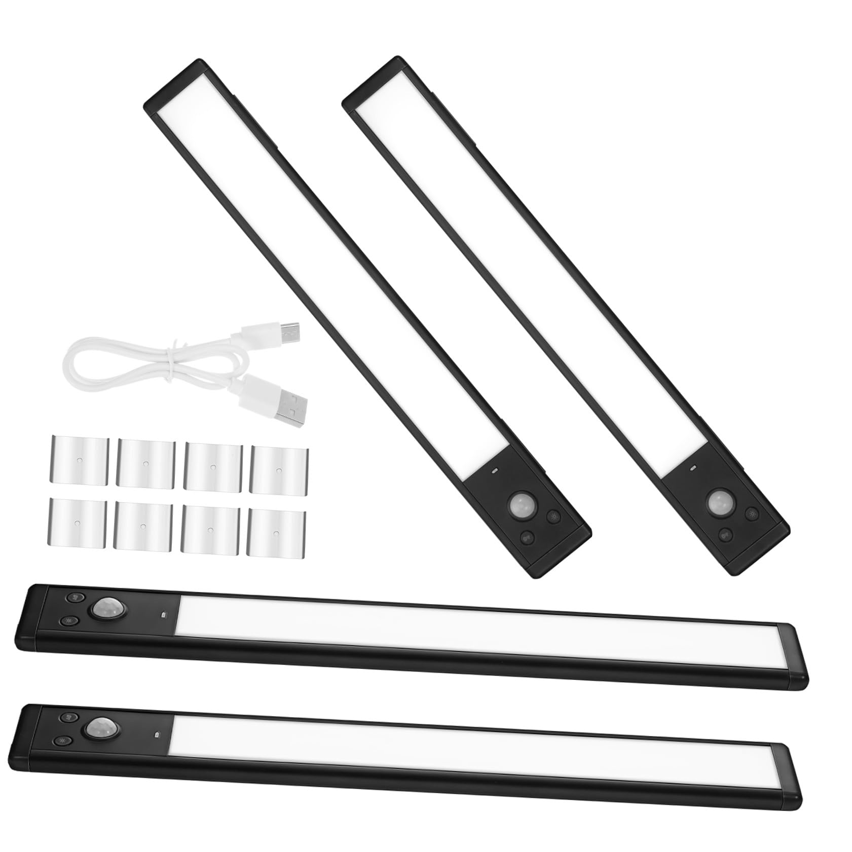 SHINEOFI 4pièces Éclairage Les Armoires De Cuisine Avec Détecteur De Mouvement Et Lampes Led Lumineuses Pour Utilisation Pratique Et Simple