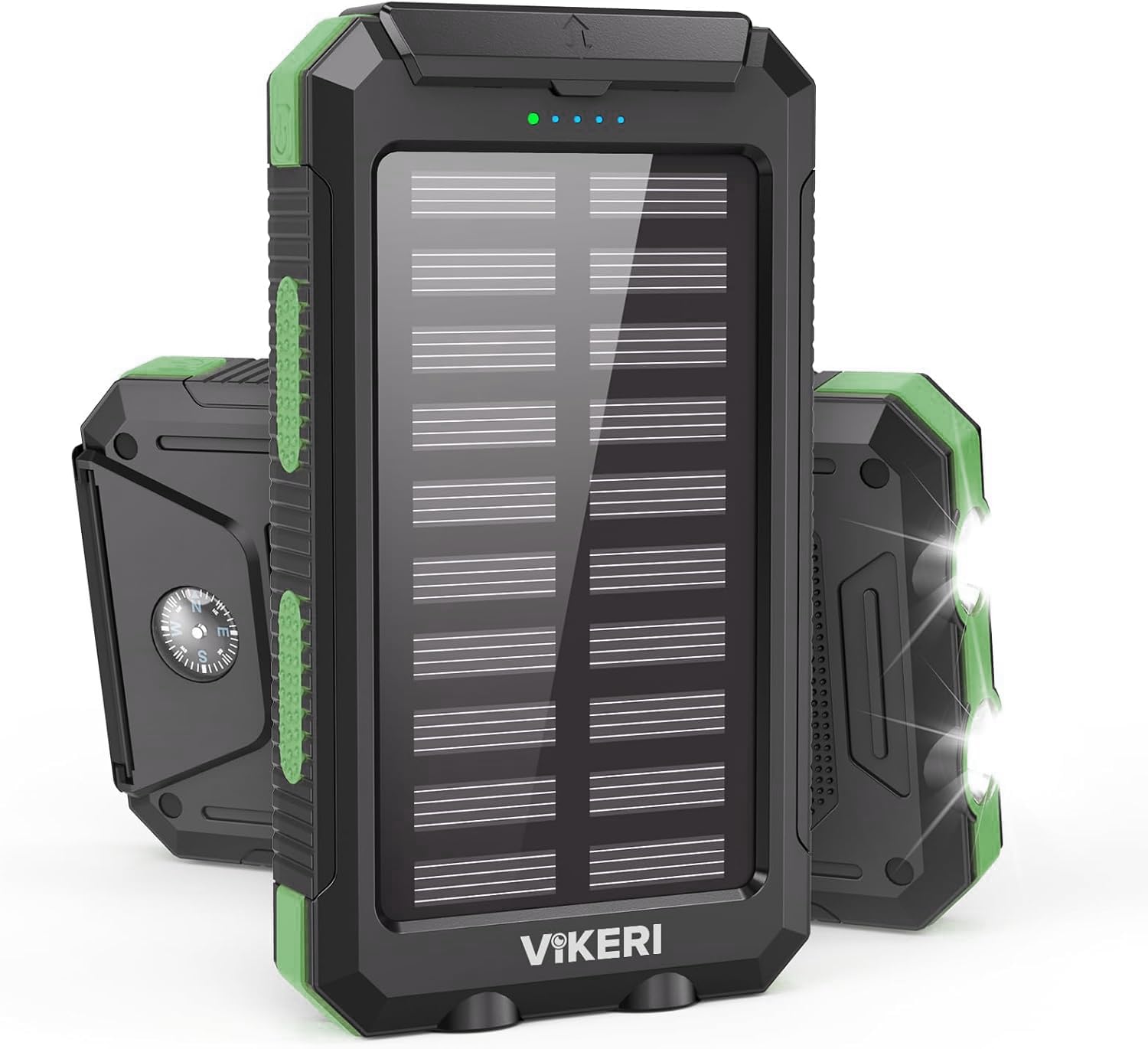 Vikeri Powerbank Solare da 26800 mAh, Power Bank Solare Impermeabile, Porta USB-C per Ricarica Rapida, con 4 uscite, per Smartphone, Tablet, ecc. (Arancione)