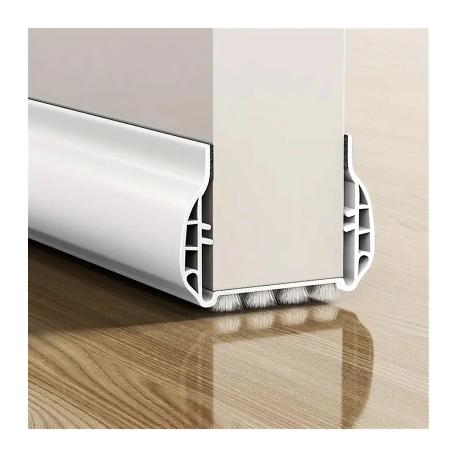Draft Excluder For Doors Silent Door Sealing Strip With Brush Windproof Dustproof Thickened PVC Door Draft Stopper Bottom Weather Stripping(White,3PCS)