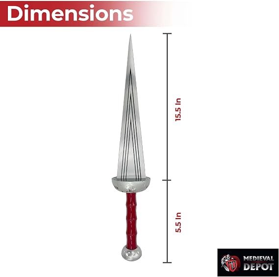 MedievalDepot Seven Deadly Sins Nanatsu Sword - Overall 29 - Engraved Metal Blade - Red Ergonomic Handle - Collector's Display