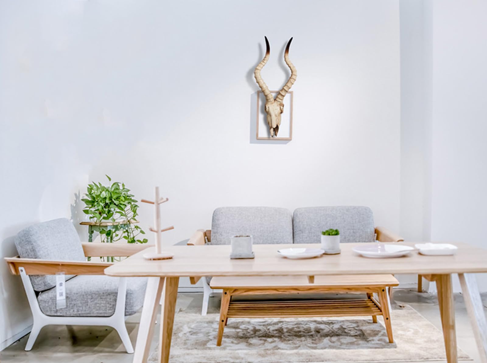Decorazione da parete in resina a forma di teschi di animali, decorazione da parete in stile occidentale per la casa, 64 x 46 cm