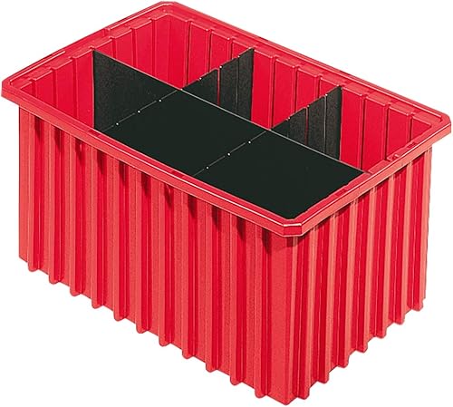 Miniatura 2 de Akro-Mils 41168 Paquete de 6 divisores de plástico para Akro-Grid ranurado, apilable, dividible, caja de contenedores de almacenamiento, compatible