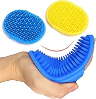 Kwispel Dog Grooming Brush Set (2pcs) - Adjustable Rubber Massage Comb for Shedding, Bathing & Soothing Short/Long Haired Dogs & Cats