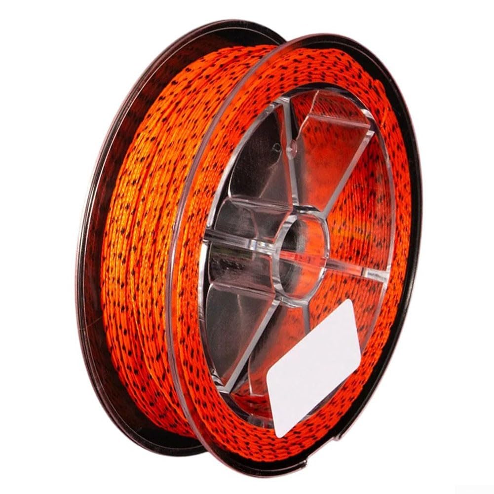 8-Strand Dacron Fly Line Backing, 20lb/30lb, 50m, UV Resistant, for Trout and Bass Freshwater Fishing, White, Orange, Yellow-Black, Fluorescent Yellow（C）