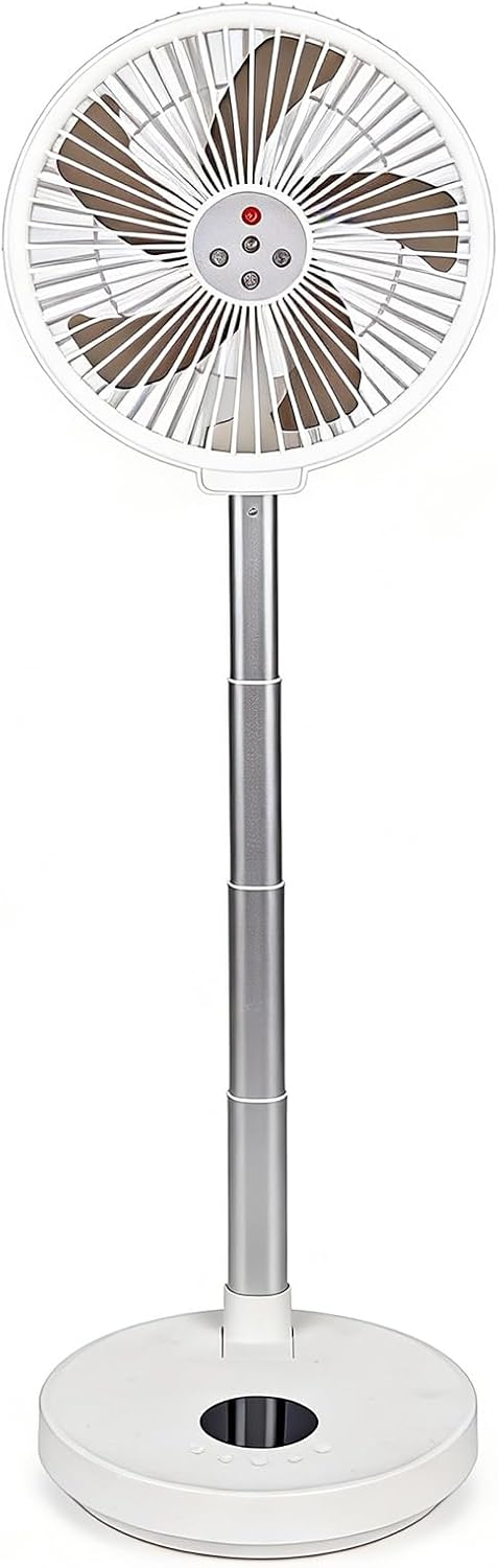 10” Foldable Portable Quiet Floor Fan 12000mAh Battery Operated Standing Fan with Remote, 6 Speeds and timing function, Ultra-quiet Pedestal Fans for Bedroom Office Camping Travel(white)