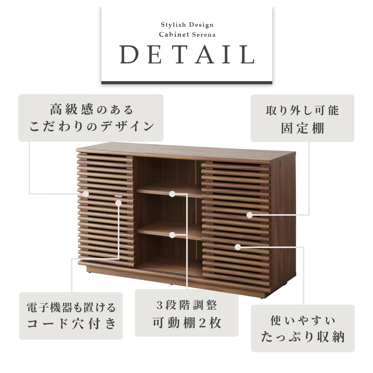 Amazon.co.jp: Bizdoris キャビネット サイドボード リビング収納 幅