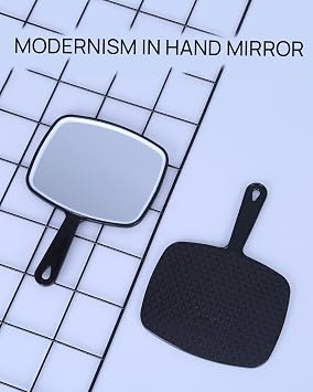 OMIRO Hand Mirrorr, Handheld Mirror with Handle, 9 x 12.4 in, Black, 3PCS