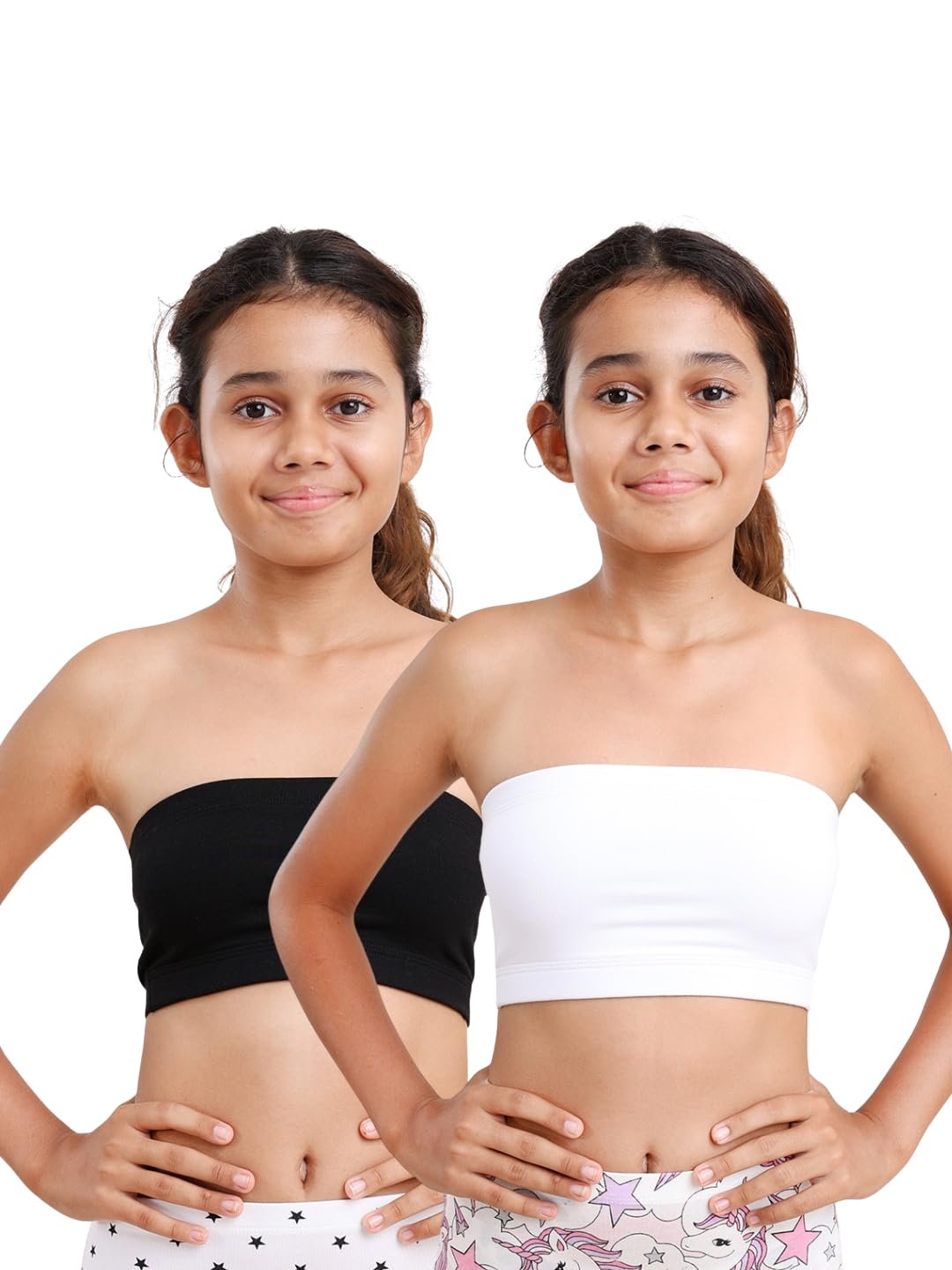 mackly Girls Beginners Tube Bra (Pack of 2) | Soft Cotton Strapless Training Bra for Girls | Seamless, Non-Padded, Full Coverage | Ideal First Bra for Layering, School & Off-Shoulder Outfits-picture-10