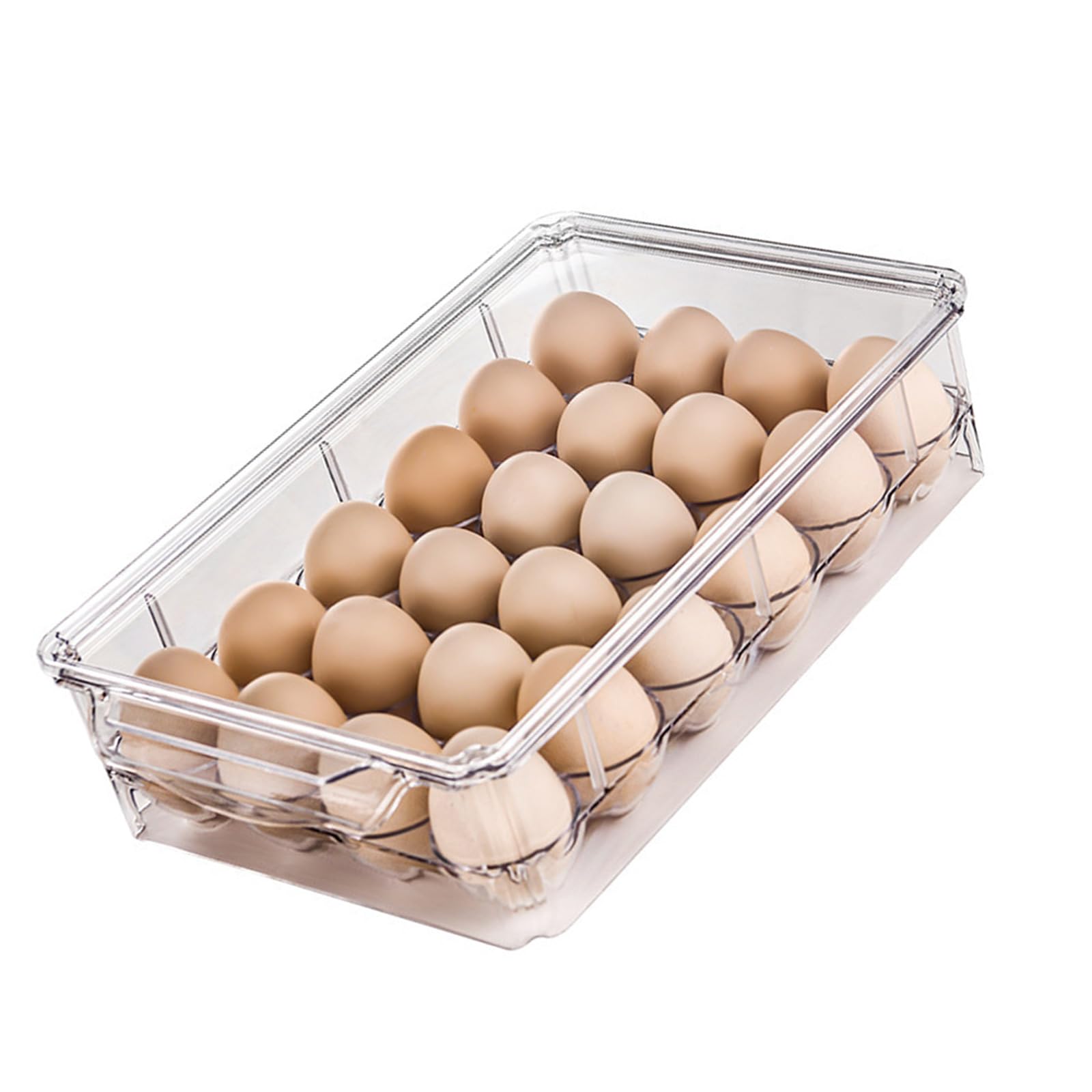 LUCKGONI Clear PET Refrigerator Eggs Storage Container With 15 Slot For Kitchen Organization And Freshing Preservation