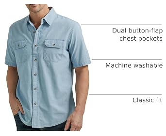 Wrangler Authentics Men's Short Sleeve Classic Woven Shirt