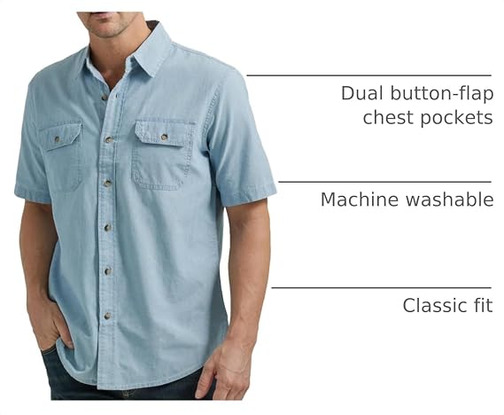 Wrangler Authentics Men's Short Sleeve Classic Woven Shirt