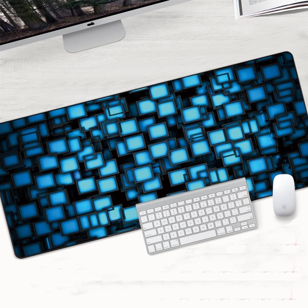 Alfombrillas geométricas grandes para teclado y ratón, almohadilla suave HD XL para computadora grande (DBX-032, 900 x 400 x 2 mm)