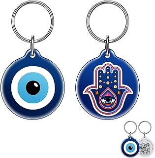 QR Code Pet ID Tags for Dogs & Cats – Guardian Spirit Series 2Pcs, Smart Dog Tags with Evil Eye, Hamsa Hand & Celtic Knot Symbols, Waterproof, Editable Profile, Instant Location Alert