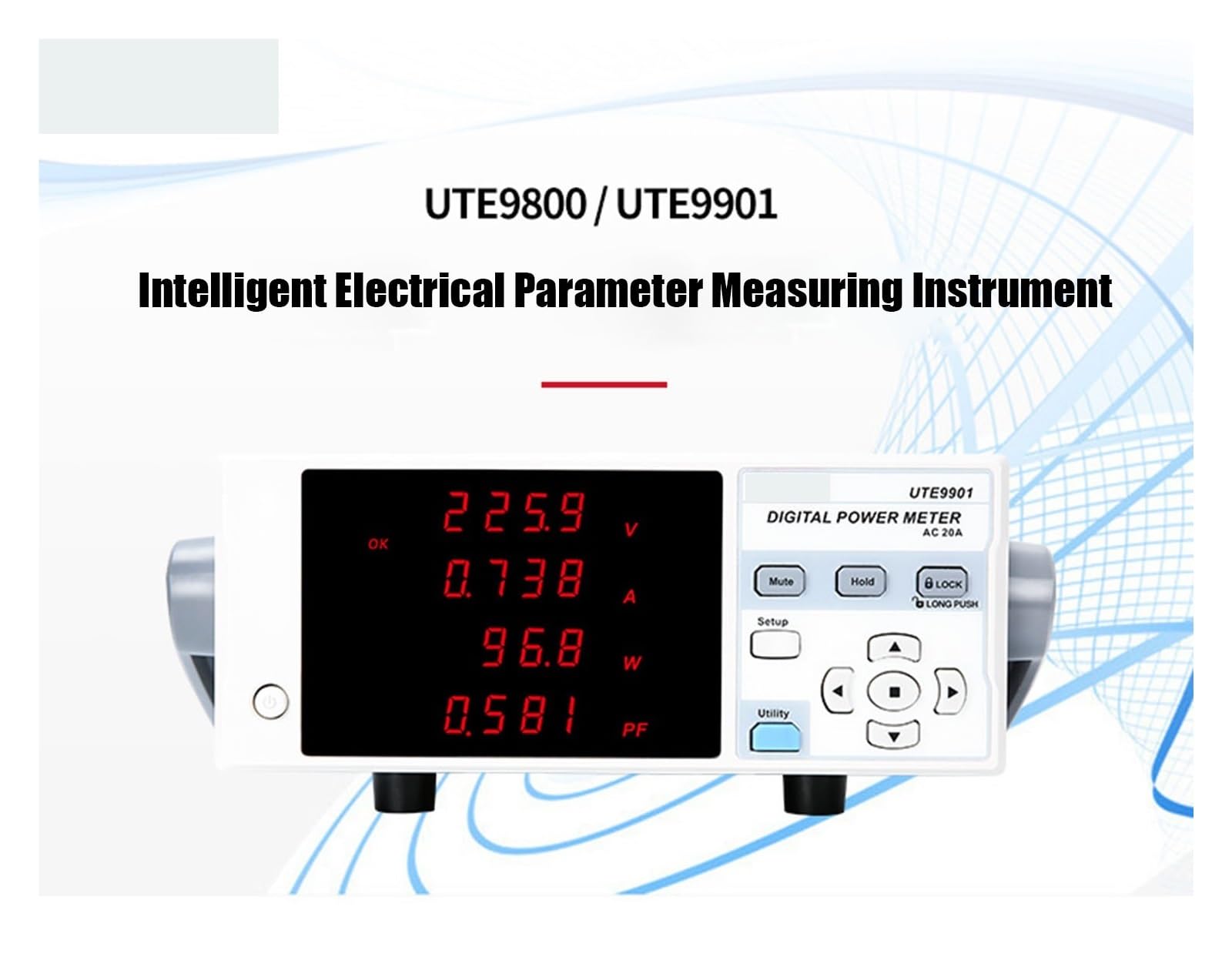 Tester per batteria auto, UTE9800 UTE9901 Strumento di misura dei parametri elettrici intelligenti Funzioni allarme del misuratore potenza digitale(UTE9901)