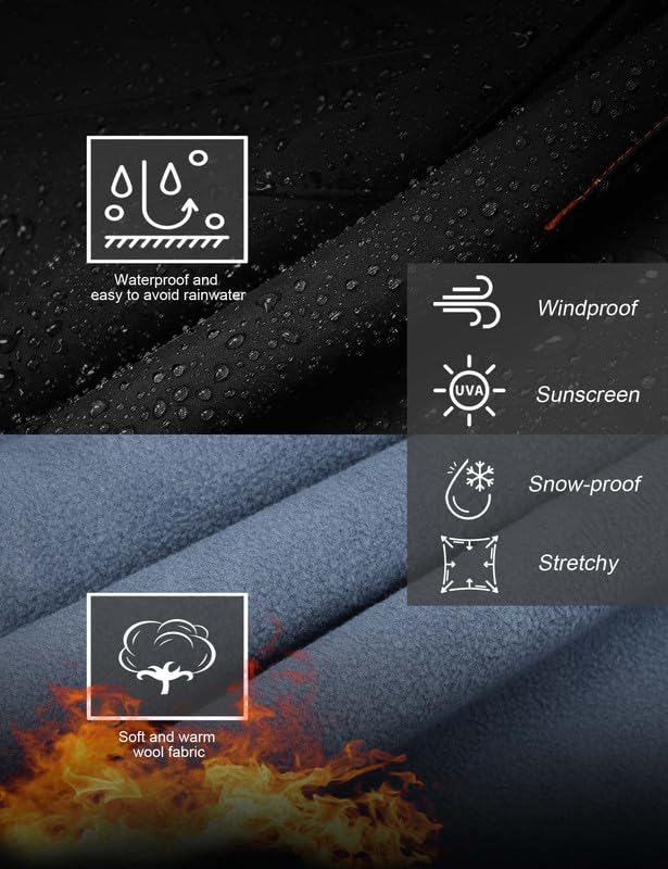 HFDWYJ Thermohose Herren Winter Softshellhose Fleece Gefütterte Outdoor Hose wasserdichte Skihose Wetterfeste Winterhose
