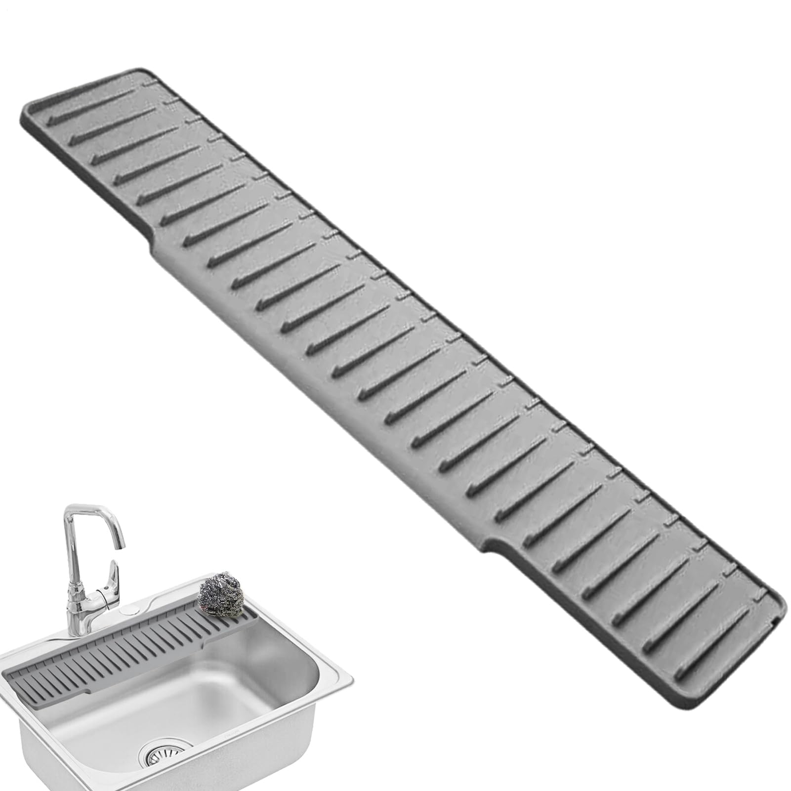 Alfombrilla de grifo para fregadero de cocina y baño en silicona flexible