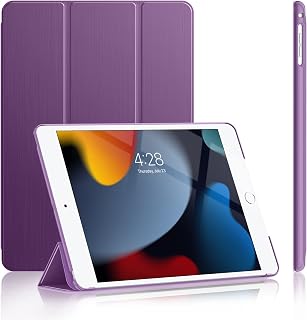 Soke Case for iPad 6th/5th Generation 2018/2017, [Slim Trifold Stand + Auto Wake/Sleep], Premium Protective Hard PC Back Cover for Apple 9.7-Inch iPad Air 2 & Air 1 (Purple)