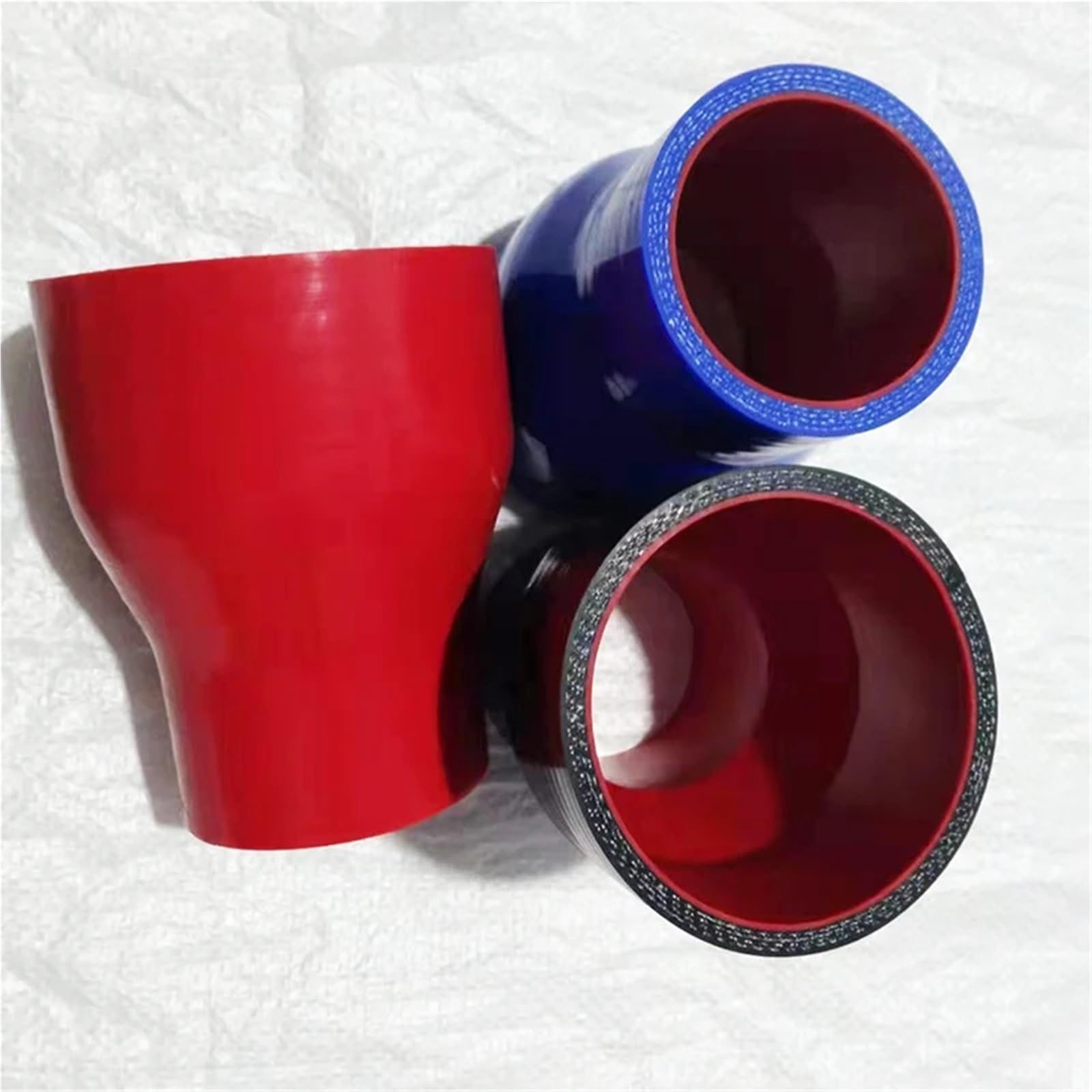 manguera de intercooler Manguera Reductora De Silicona Universal Recta Para Intercooler, Turbo, Tubo Admisión, Acoplador, Rojo, Negro Y Azul(BLUE,ID51mm-57mm)