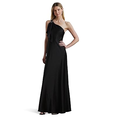 Lauren Ralph Lauren Satin Charmeuse One Shoulder Gown Women
