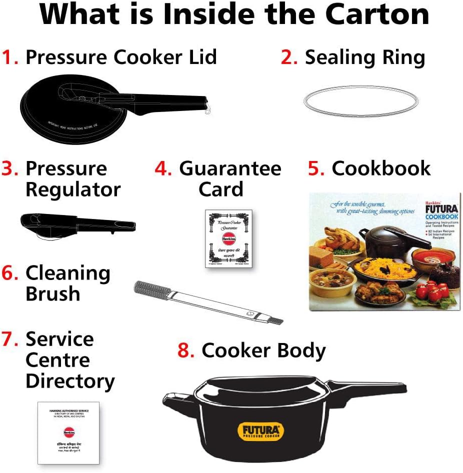 Hawkins Futura 4 Litre Pressure Cooker, Hard Anodised Inner Lid Pressure Cooker, Pan Cooker, Black (FP40)