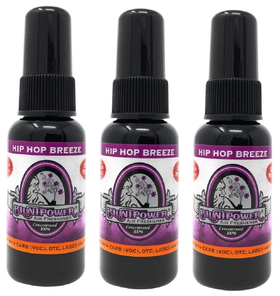 3 Pack BluntPower 1 Ounce Bottle Air Freshener Oil Based Concentrate and Oil for Burner - Hip Hop Breeze