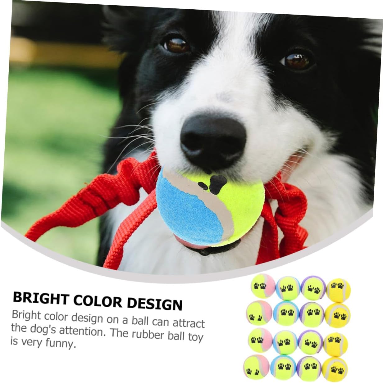 BESPORTBLE 16pcs Dog Tennis Balls Plush Interactive Rubber Puppy Balls 7cm Diameter Outdoor Training for Small Dogs Random Color