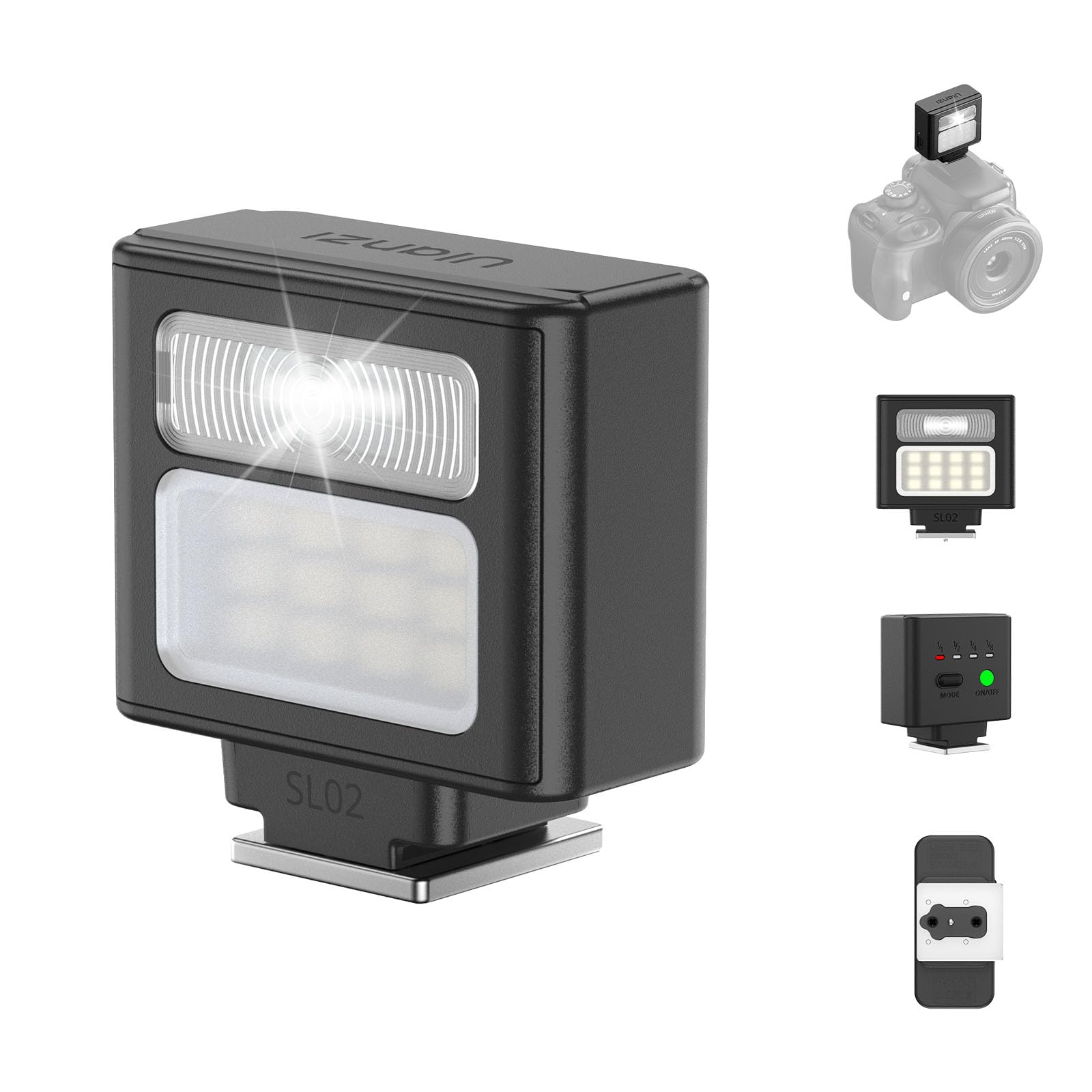 ULANZI SL02 Mini Flash Speedlite with Video Light, GN8 6500K Dual-Function Camera Flash for Photography and Video, 4 Power Levels Rechargeable Flash-image-29