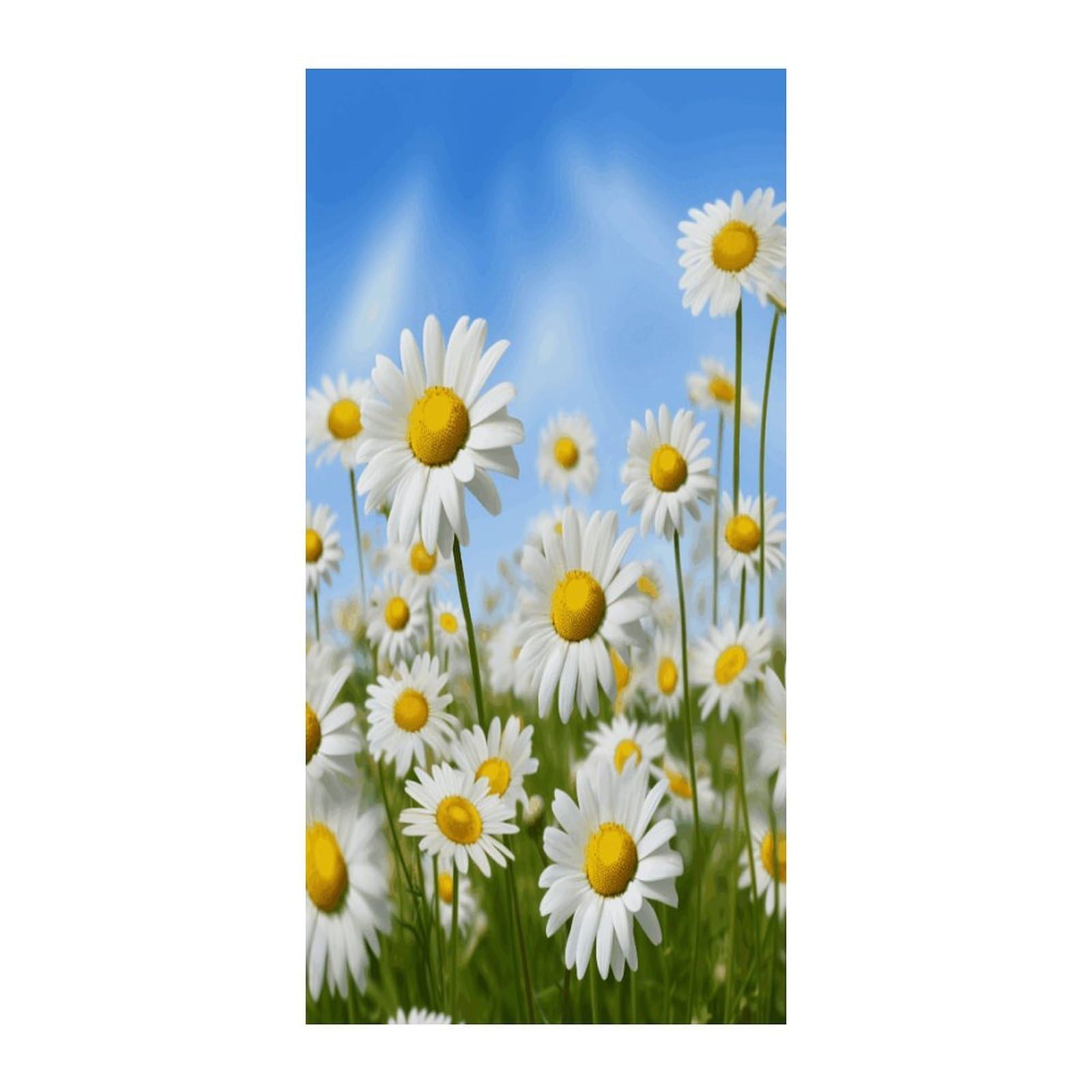 Adfgyerh Style Spring Daisy Flowers Curtains，Polyester Blackout Extra Wide，Door Curtain， 35.4X 70.9 Inch For Temporary Room Dividers Bedroom Living Room，Room Darkening Curtains ，For Doorway Privacy For Wall Hangin