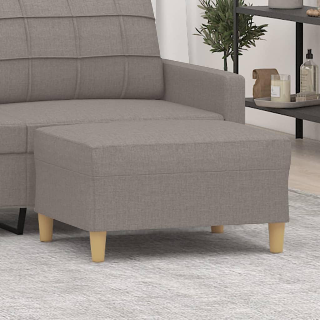Fußhocker Taupe, 70x55x41 cm, atmungsaktiver Stoff, robuster Hocker für Wohnzimmer, Schlafzimmer, Bequeme Fußablage, zusätzliche Sitzgelegenheit