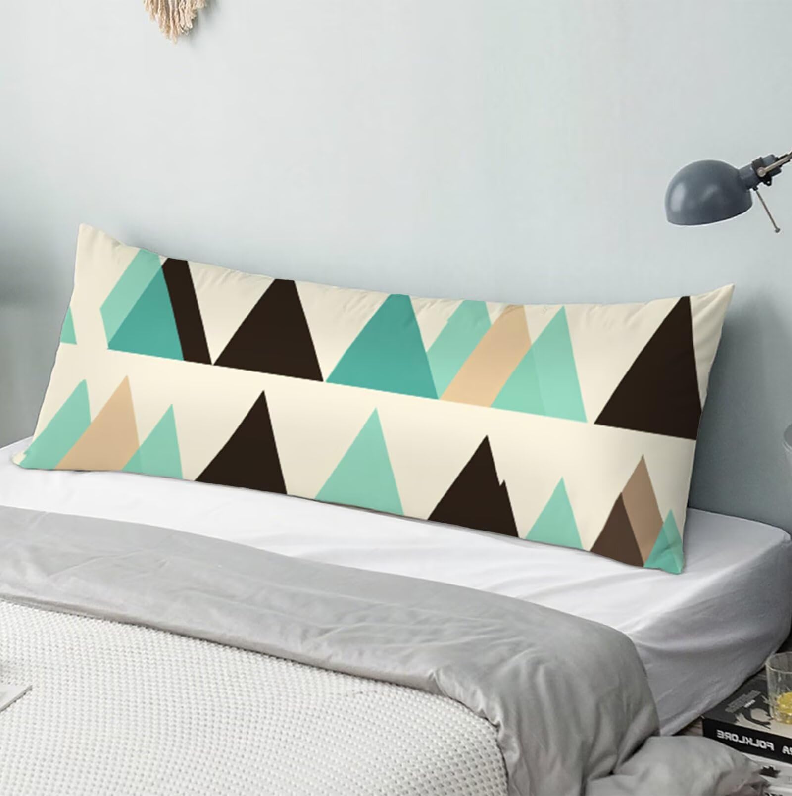 Modern Seitenschläferkissen Bezug 60 x 180, Geometrie Kissenbezug 60x180 Seitenschläferkissen, Leinen Verbessern Sie Schlafqualität Schwangerschaftskissen für Sofa Deko Weihnachten Geschenk R-8360