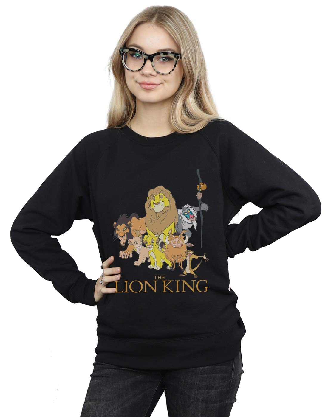 Absolute Cult Women's Black Disney The Lion King Group Sweatshirt Large