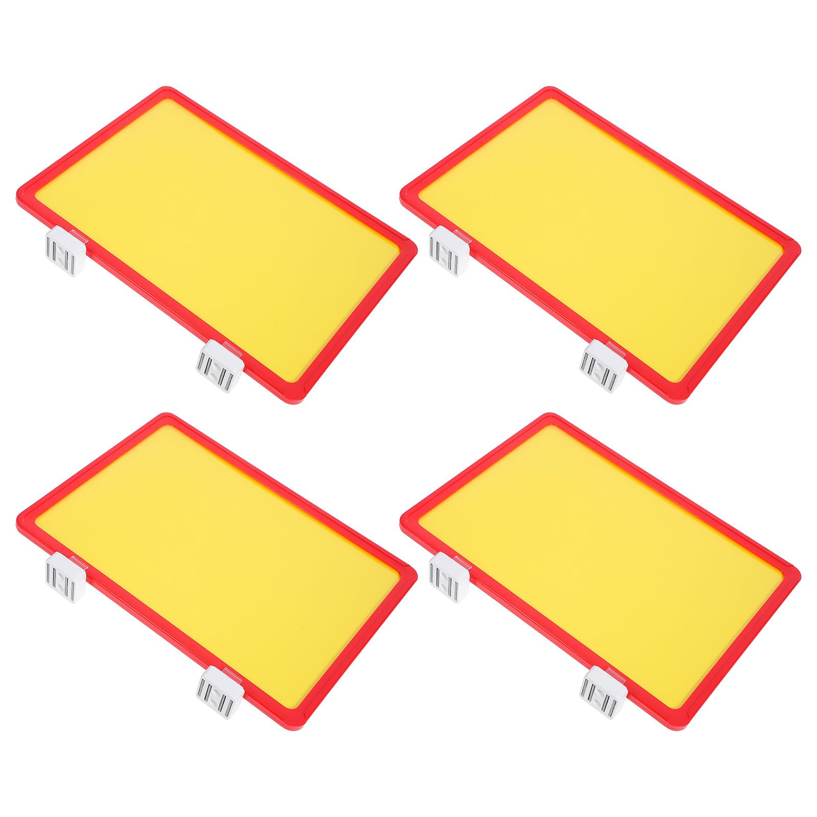 Porte-étiquettes Magnétiques pour Étagères Rouges, Étiquettes D'organisation A4 en Plastique Fixation Sécurisée, pour Entrepôts et Bureaux