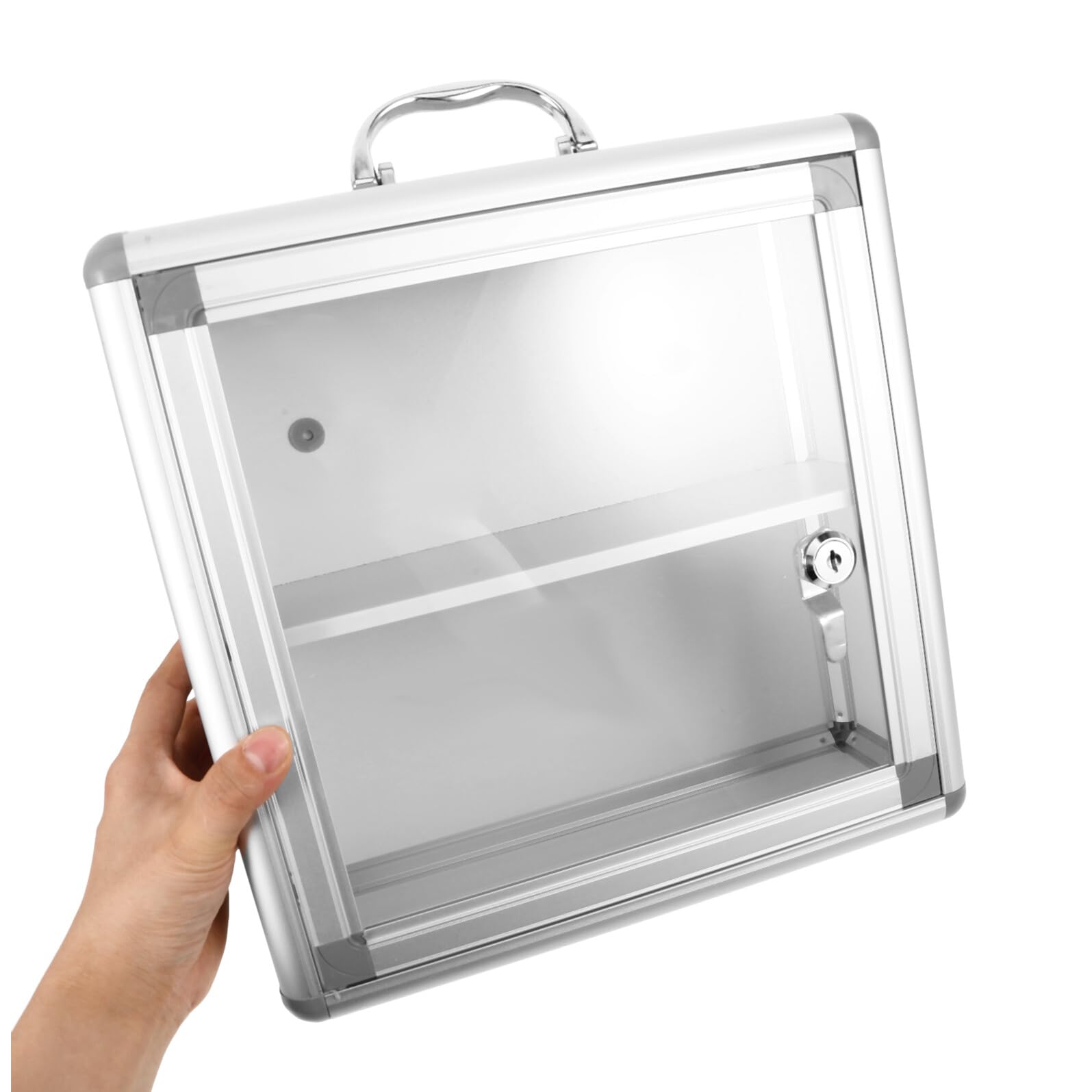 iplusmile Botiquín de Pared de Metal Plata Doble Compartimento | Organización Sencilla, Uso Amplio, para Espacios Públicos y Hogares, Aleación y Acrílico