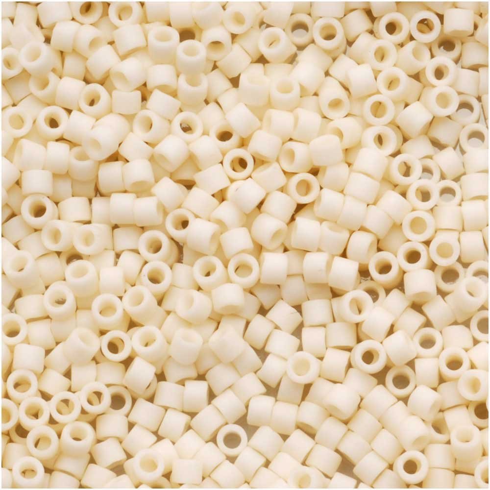 White Cream Matte Miyuki Glass Delica Beads 6.6g 11/0 DB352