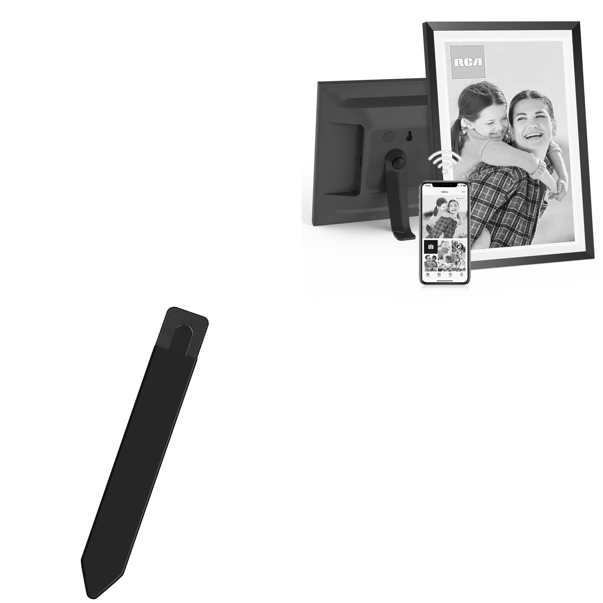 BoxWave Stylus Pouch Compatible with RCA 114KZ - Stylus PortaPouch, Pen Stylii Holder Carrier Portable Self-Adhesive - Jet Black