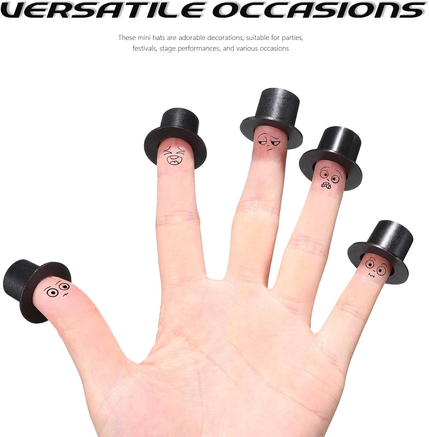 60PCS Snowman Hats for Crafts: Black Mininature Top Hat Doll Hats Mininature Party Top Miniature Snowman Mini Doll for Dollhouse Art Christmas Decorations image 5