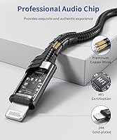 Vista 4 de Cable de audio Lightning a 0.138 pulgadas (3.5mm) de 6 pies, JSAUX [certificado Apple MFi] auriculares para iPhone, cable auxiliar Lightning Negro