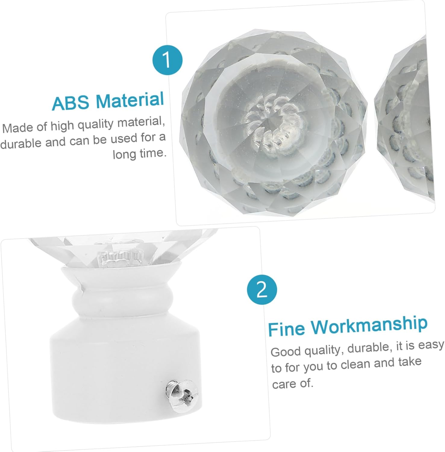 2pcs Crystal Iron Curtain Rod Ends Decorative Finials for Elegant Window Treatments Design Fine Workmanship for Home