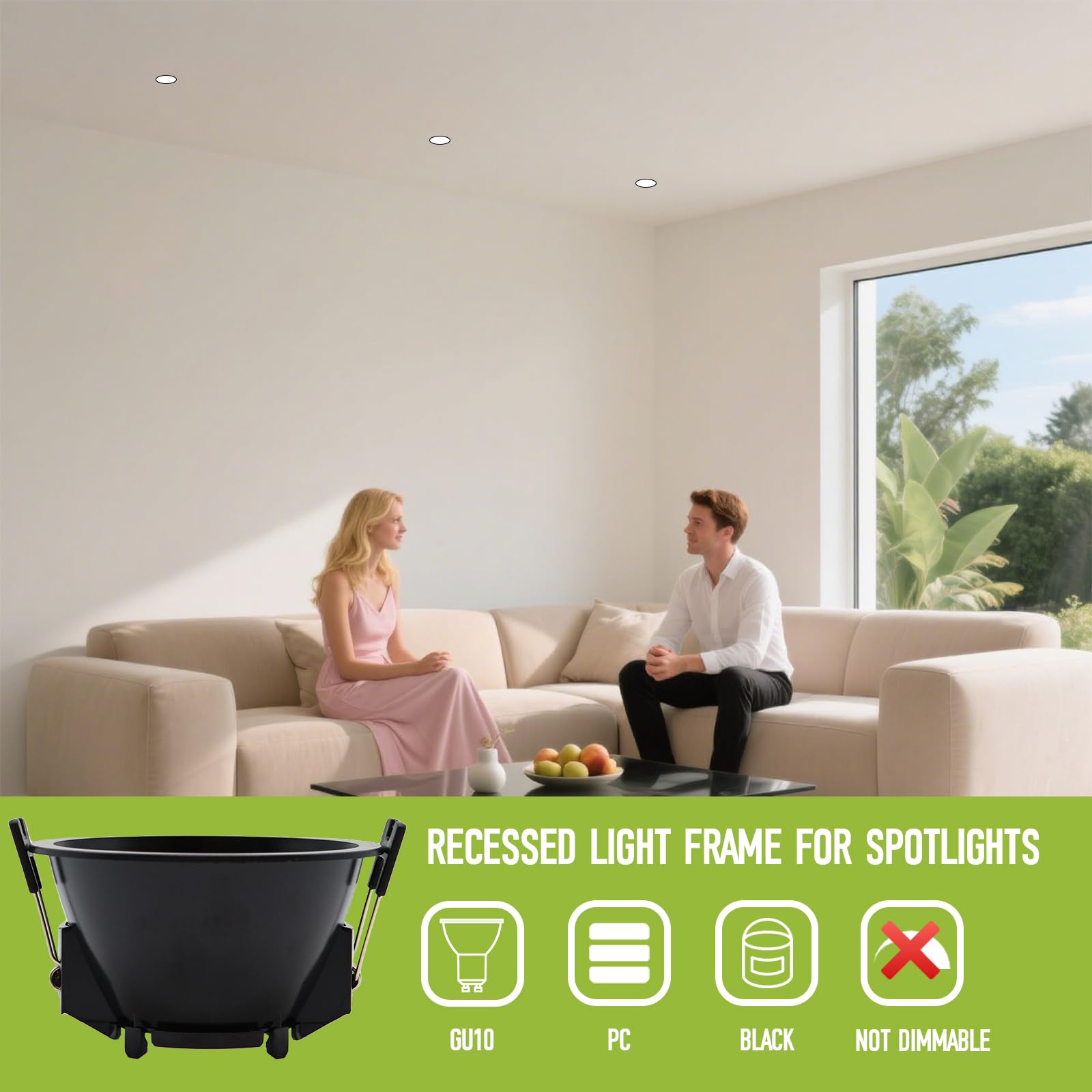 Maxled Light is Led! 10 Szt Oprawka Do Reflektora LED GU10 Ø83mm Materiał PC GU10 Sufitowa Ramka do Zabudowy Montażowa do Montażu Reflektorów Punktowych (Okrągły/Czarny/LED/Halogen)