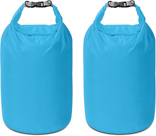 Juego de bolsas secas, impermeables, pequeñas y ligeras, para tabla de remo, kayak, pesca, campamento (azul, 40 L, 2 unidades)
