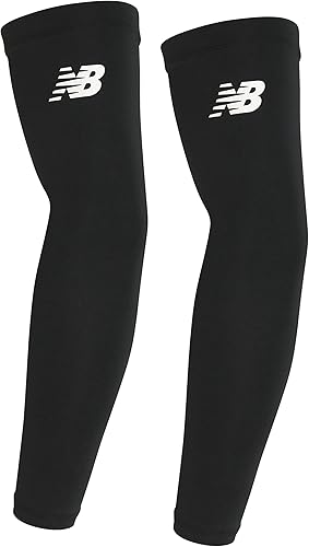 Miniatura 1 de New Balance - Mangas de compresión unisex para deportes al aire libre color blanco y negro 1 par