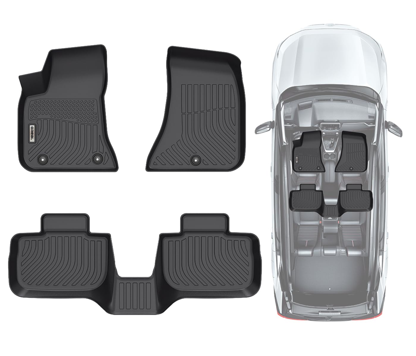 orealtrend Car Floor Mats Compatible with Dodge Charger RWD 2011-2023 Floor Liners Heavy Duty All Weather Guard Spill Proof Black Front Rear Car Carpet Custom Fitted Odorless Anti Slip-NOT for AWD