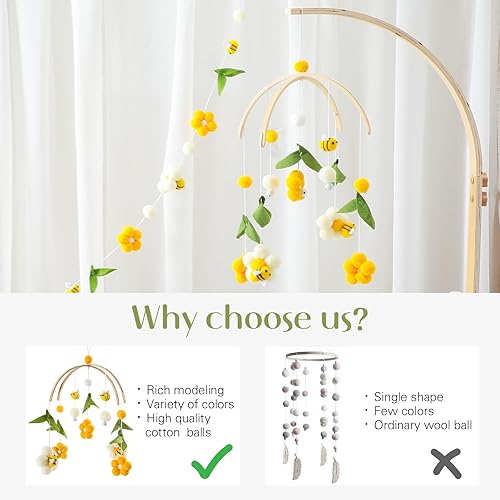 Miniatura 6 de Montessori - Móvil de bebé para cuna  Juguete móvil para calmar el vivero de abejas con accesorio para cuna, juguetes de decoración de guardería de