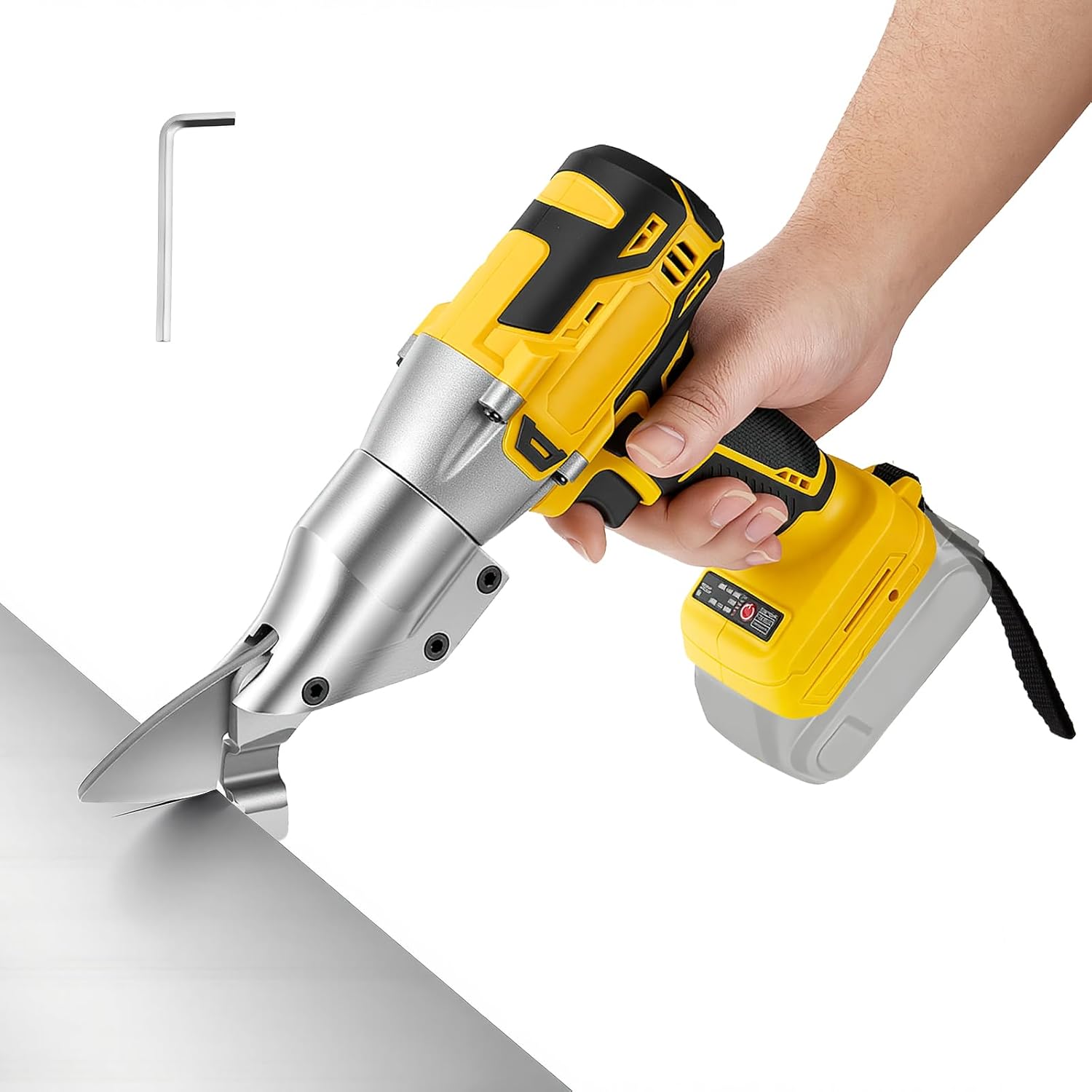 Cordless Metal Shears Compatible With Dewalt 20v Max Battery(Not Included), 14GA Sheet Metal Cutter with 360° Pivoting Head 221 Ft-Lbs Torque Electric Shear for Metal, Stainless Sheet, Iron, Cardboard