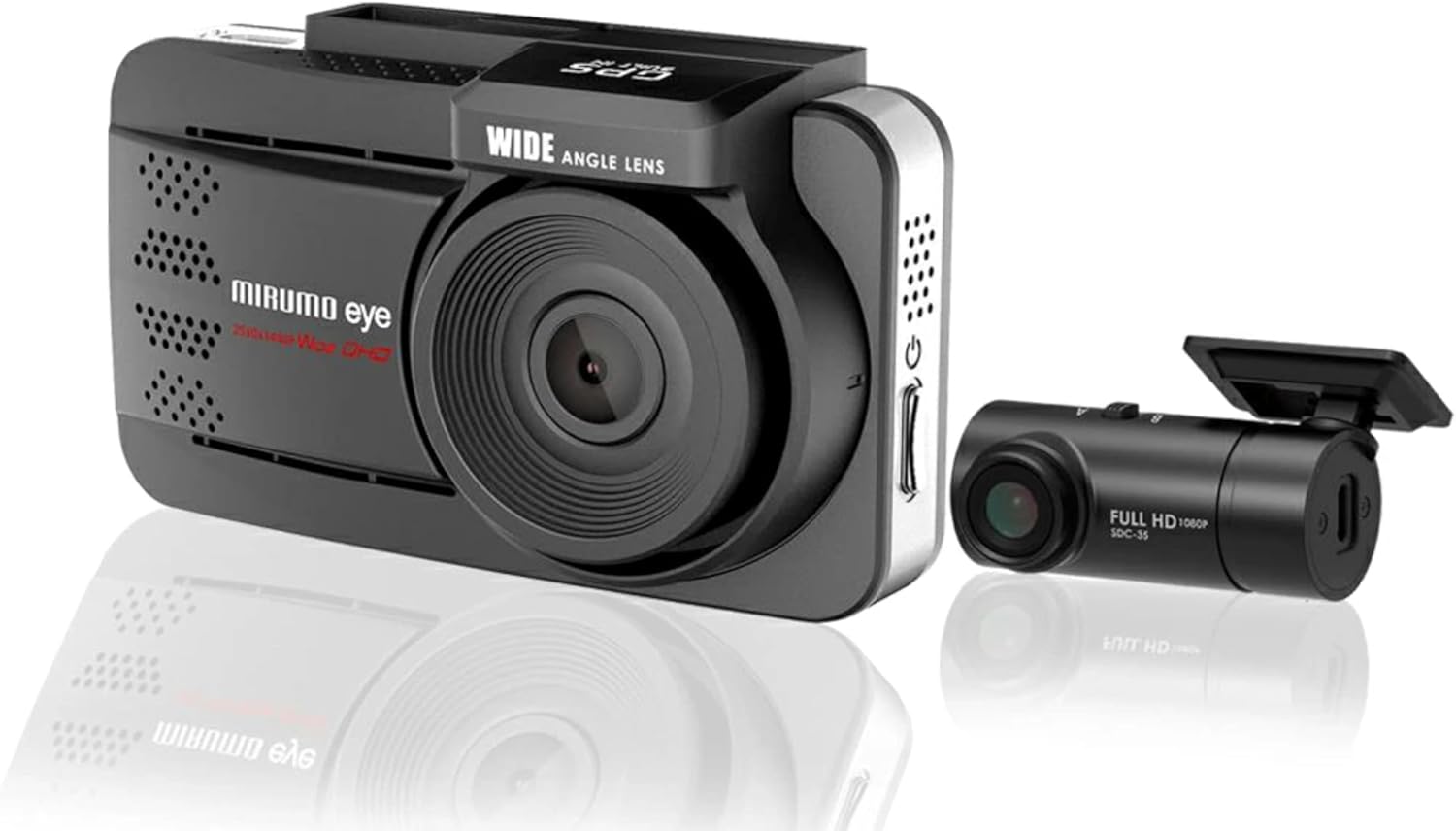 日本電機サービス 2カメラ ドライブレコーダー mirumo eye 前方 後方 同時録画 3年保証 オービスポイント案内 ナイトモード搭載 夜間でもしっかり録画 【DRC-35ST9】