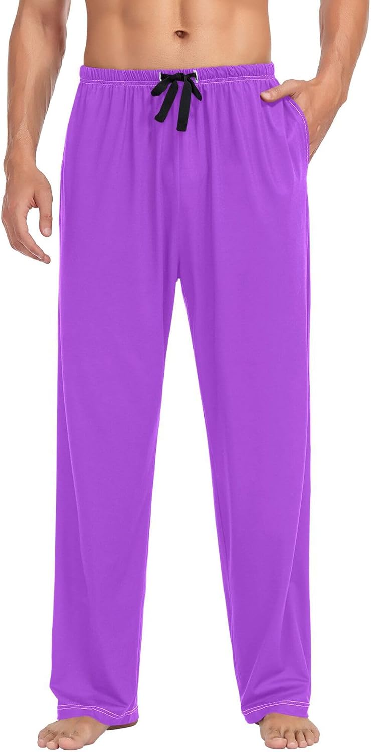 Dark Orchid Men's Pajama Pants,Lounge Pants Pajama Bottoms with Pockets Drawstring,Men Sleep PJ Pants S