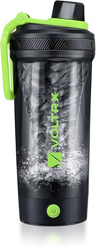 VOLTRX Botella agitadora, batidora eléctrica de galio USB C recargable para batidos de proteínas y batidos de reemplazo de comidas, sin BPA,