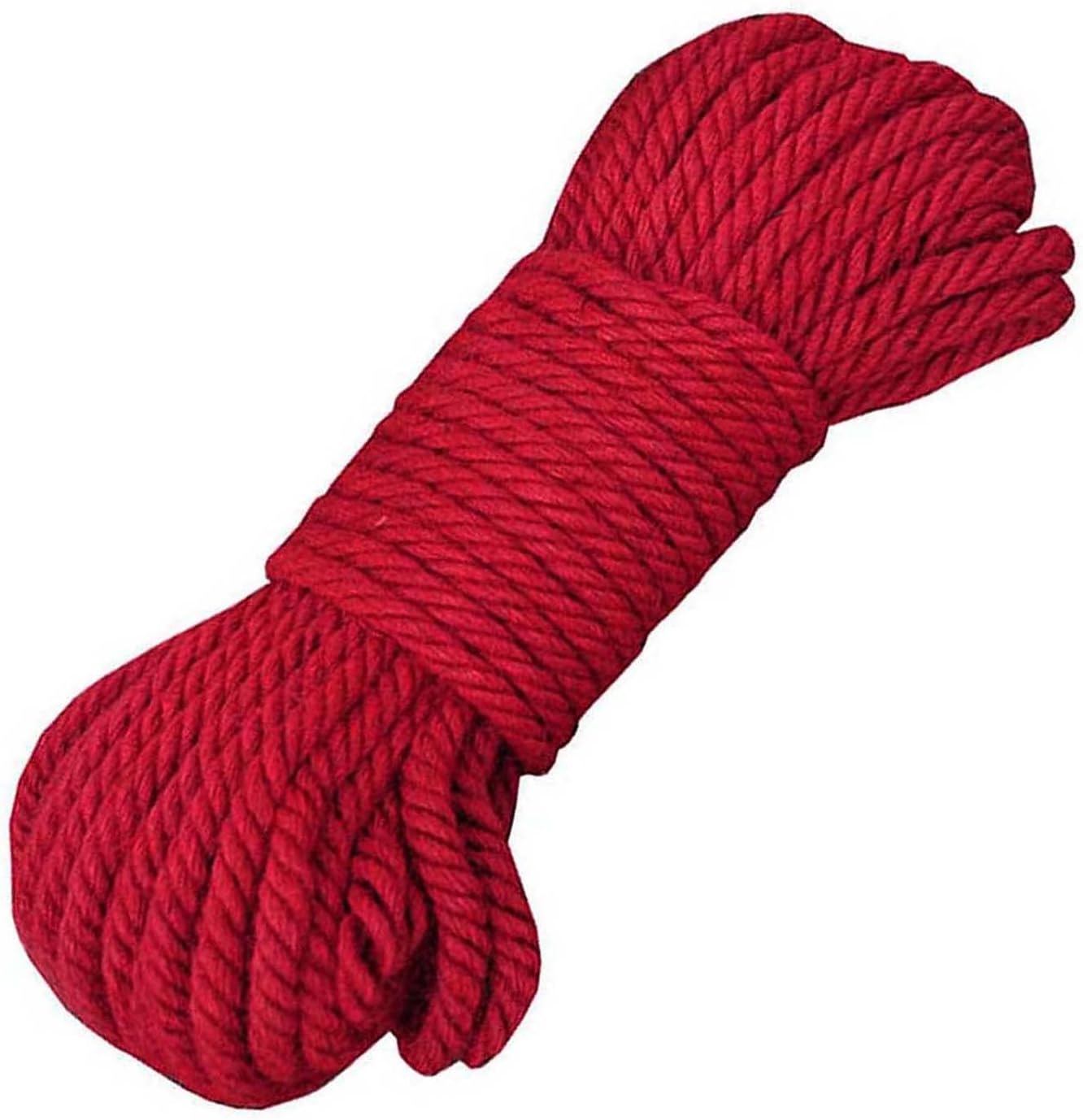 Fendawn Strive Natural Hemp Rope,8mm 20m(65ft) Jute Rope for Home Garden Decoration DIY Craft Gift,Red